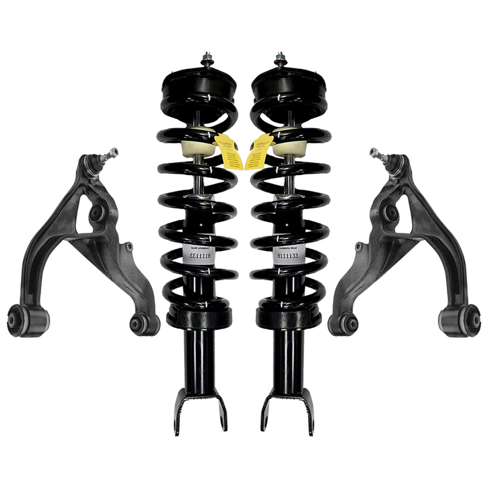 Shoxtec 4pc Front Suspension Shock Absorber Kits Replacement for 2009-2018 Dodge Ram 1500 2019-2020 RAM 1500 4WD Only Classic Includes 2 Complete Struts 2 Front Lower Control Arms