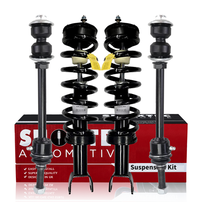 Shoxtec 4pc Front Suspension Shock Absorber Kits Replacement for 2009-2018 Dodge Ram 1500 2019-2020 RAM 1500 4WD Only Classic Includes 2 Complete Struts 2 Front Sway Bar End Link