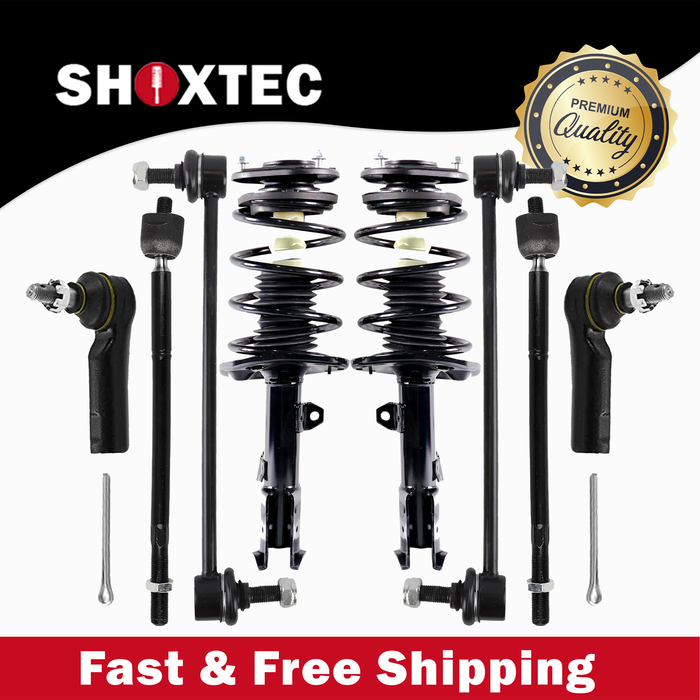 Shoxtec 8pc Suspension Kit Replacement for 2014-2019 Toyota Corolla Includes 2 Complete Struts 2 Sway Bars 2 Inner Tie Rods 2 Outer Tie Rods