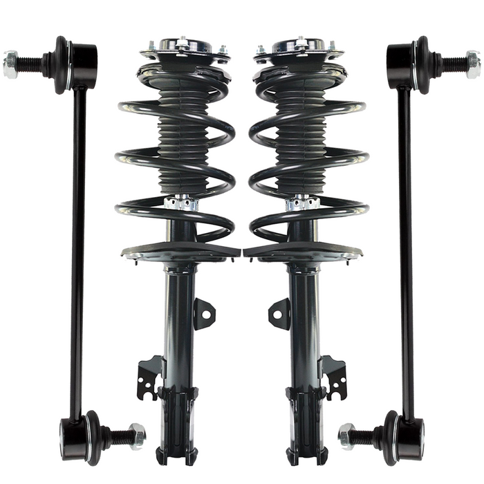 Shoxtec 4pc Front Suspension Shock Absorber Kits Replacement for 2008-2013 Toyota Highlander Excludes Sports Suspensions Includes 2 Complete Struts 2 Front Sway Bar End Link