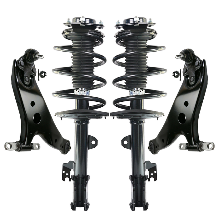 Shoxtec 4pc Front Suspension Shock Absorber Kits Replacement for 2008-2013 Toyota Highlander Excludes Sports Suspensions Includes 2 Complete Struts 2 Control Arm and Ball Joint Assembly