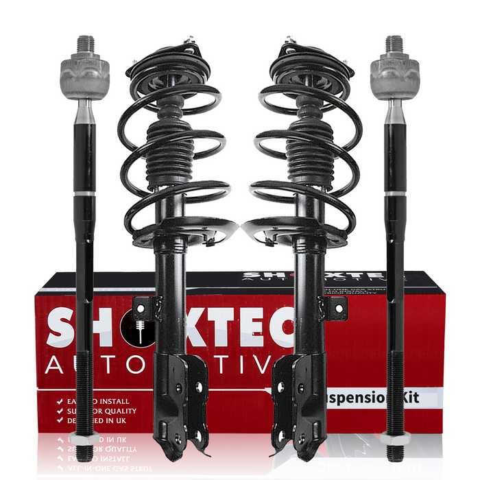 Shoxtec 4pc Front Suspension Shock Absorber Kits Replacement for 07-12 Dodge Caliber 07-17 Jeep Compass 07-17 Jeep Patriot Includes 2 Complete Struts 2 Inner Tie Rod Ends