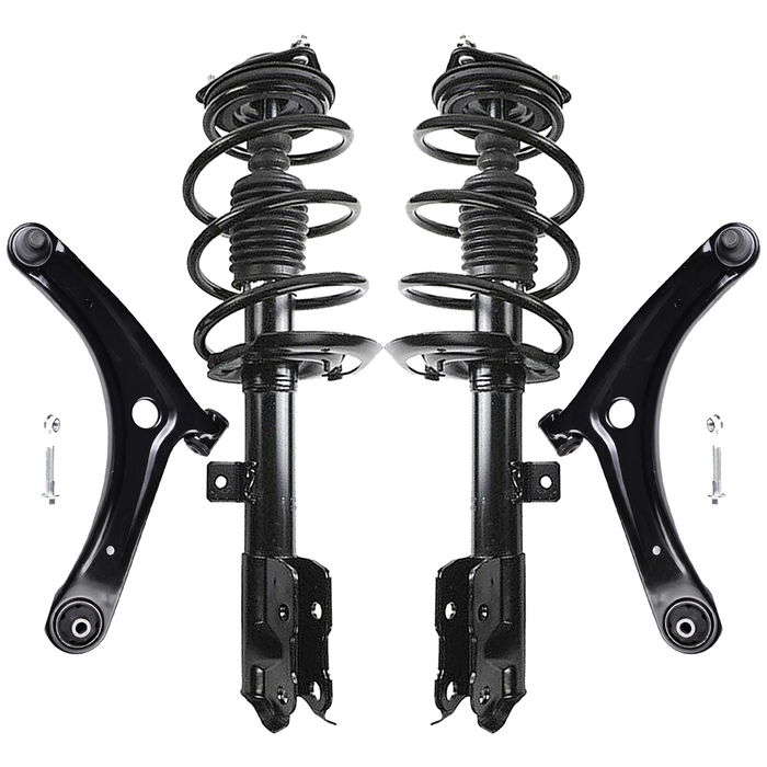 Shoxtec 4pc Front Suspension Shock Absorber Kits Replacement for 07-12 Dodge Caliber 07-17 Jeep Compass 07-17 Jeep Patriot Includes 2 Complete Struts 2 Control Arms