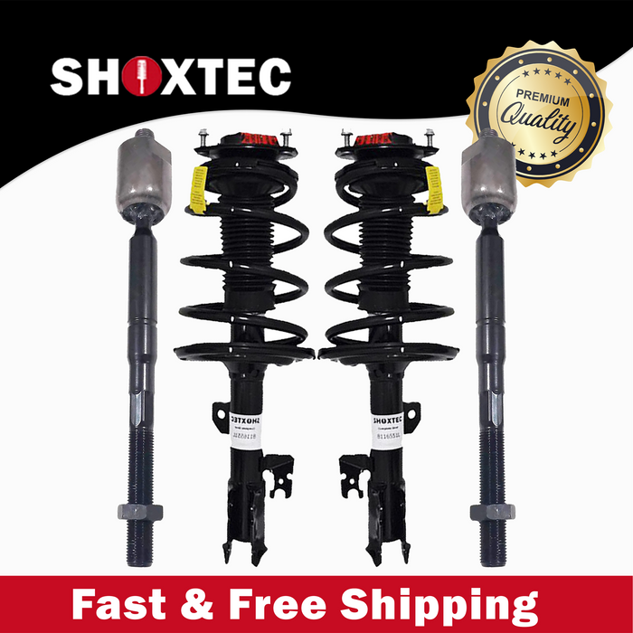 Shoxtec 4pc Front Suspension Shock Absorber Kits Replacement for 2007-2011 Toyota Camry 2006-2012 Toyota Avalon 2007-2009 Lexus ES350 Includes 2 Complete Struts 2 Front Inner Tie Rod End