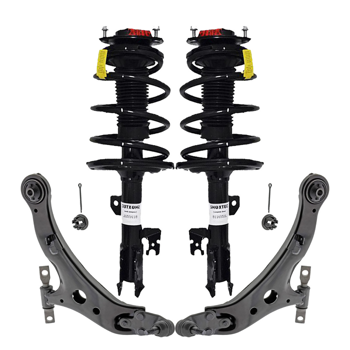 Shoxtec 4pc Front Suspension Shock Absorber Kits Replacement for 2007-2011 Toyota Camry 2006-2012 Toyota Avalon 2007-2009 Lexus ES350 Includes 2 Complete Struts 2 Front Lower Control Arms