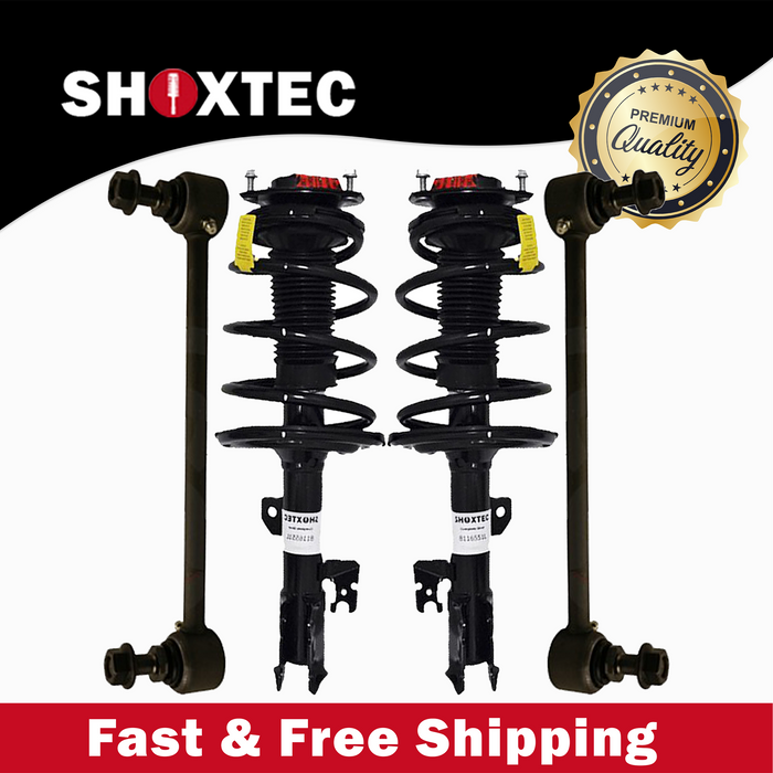 Shoxtec 4pc Front Suspension Shock Absorber Kits Replacement for 2007-2011 Toyota Camry 2006-2012 Toyota Avalon 2007-2009 Lexus ES350 Includes 2 Complete Struts 2 Front Sway Bar Endlink
