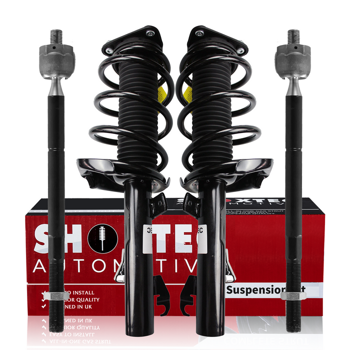 Shoxtec 4pc Front Suspension Shock Absorber Kits Replacement for 2004-2013 Mazda 3 Replacement for 2006-2010 Mazda 5 Includes 2 Complete Struts 2 Front Inner Tie Rod End