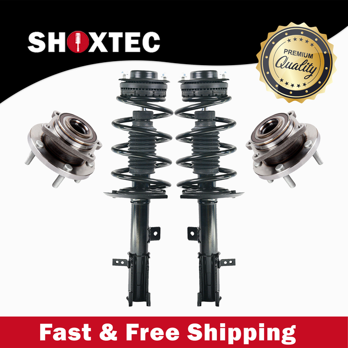 Shoxtec Front Struts Wheel Bearing Hubs Set Replacement for 2008-2010 Chrysler Sebring Convertible; Replacement for 2011-2014 Chrysler 200 Convertible Repl. Part No. 172332 172333 513263