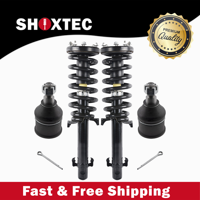 Shoxtec 4pc Front Suspension Shock Absorber Kits Replacement for 2008-2012 Honda Accord Includes 2 Complete Struts 2 Lower Ball Joint