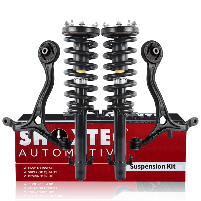 Shoxtec 4pc Front Suspension Shock Absorber Kits Replacement for 2008-2012 Honda Accord Includes 2 Complete Struts 2 Front Lower Control Arm