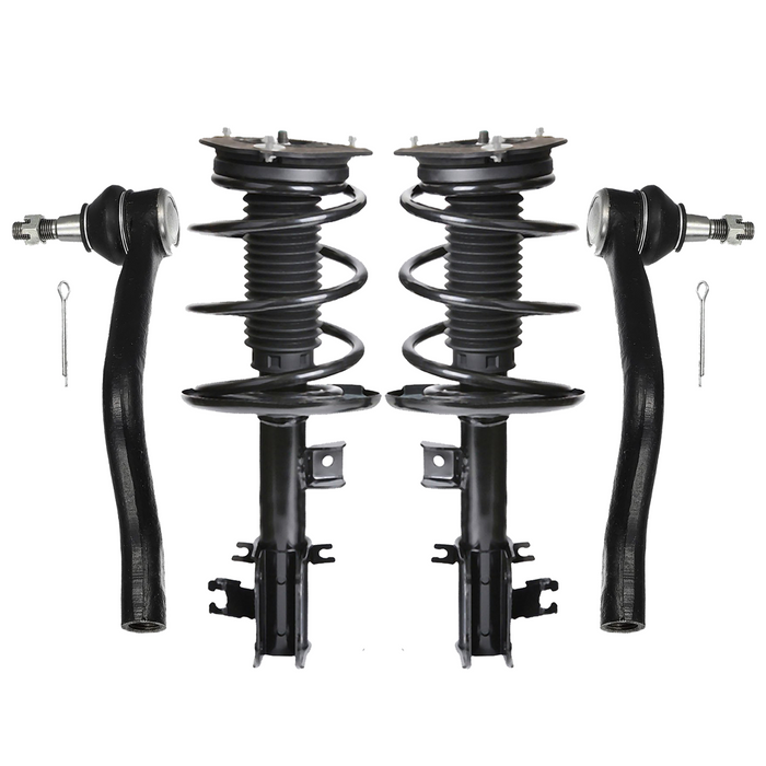 Shoxtec 4pc Front Suspension Shock Absorber Kits Replacement for 2007-2012 Nissan Altima V6 Engine includes 2 Complete Struts 2 Outer Tie Rod Ends