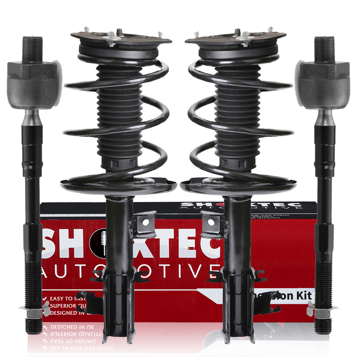 Shoxtec 4pc Front Suspension Shock Absorber Kits Replacement for 2007-2012 Nissan Altima V6 Engine includes 2 Complete Struts 2 Inner Tie Rod Ends