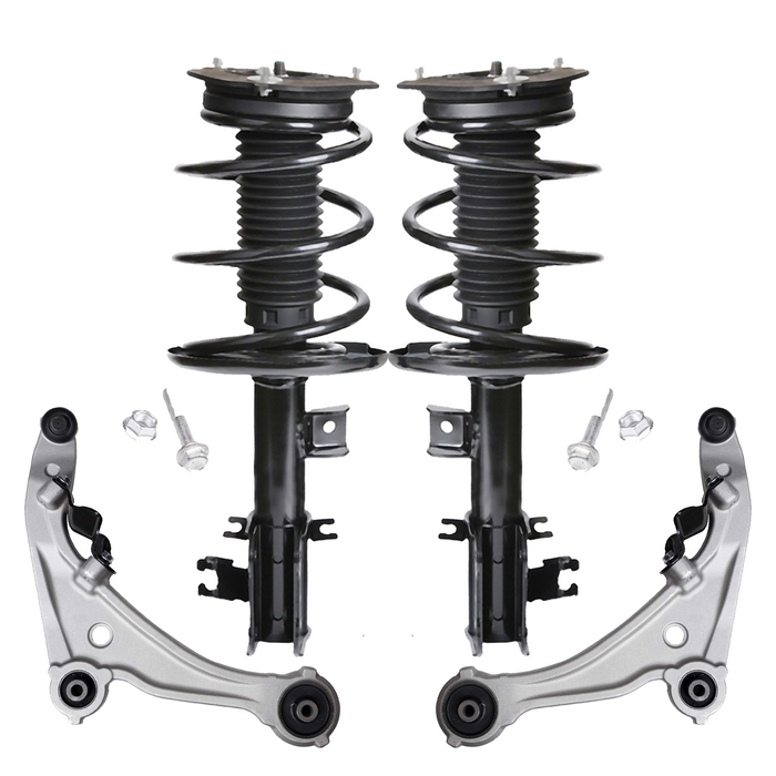 Shoxtec 4pc Front Suspension Shock Absorber Kits Replacement for 2007-2012 Nissan Altima V6 Engine includes 2 Complete Struts 2 Front Lower Control Arm and Ball Joint