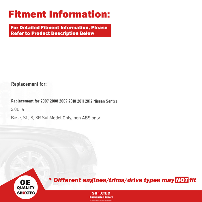 Shoxtec Front Struts Wheel Bearing Hubs Set Replacement for 2009 2010 2011 2012 2013 Subaru Forester Turbocharged Models Only Repl Part No. 272679 272678 513303