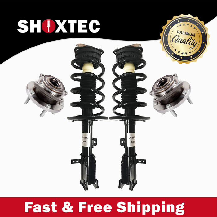 Shoxtec Front Struts Wheel Bearing Hubs Set Replacement for 2011-2014 Chrysler 200 2.4L L4 Sedan 2007-2010 Chrysler Sebring; Replacement for 2008-2014 Dodge Avenger Repl. Part No. 271131 271130 513263