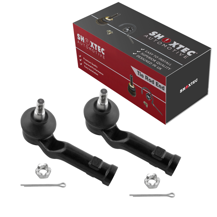 Shoxtec Front Outer Tie Rod End 2pc Passenger Side and Driver Side Replacement for 2004-2013 Mazda 3 2006-2017 Mazda 5