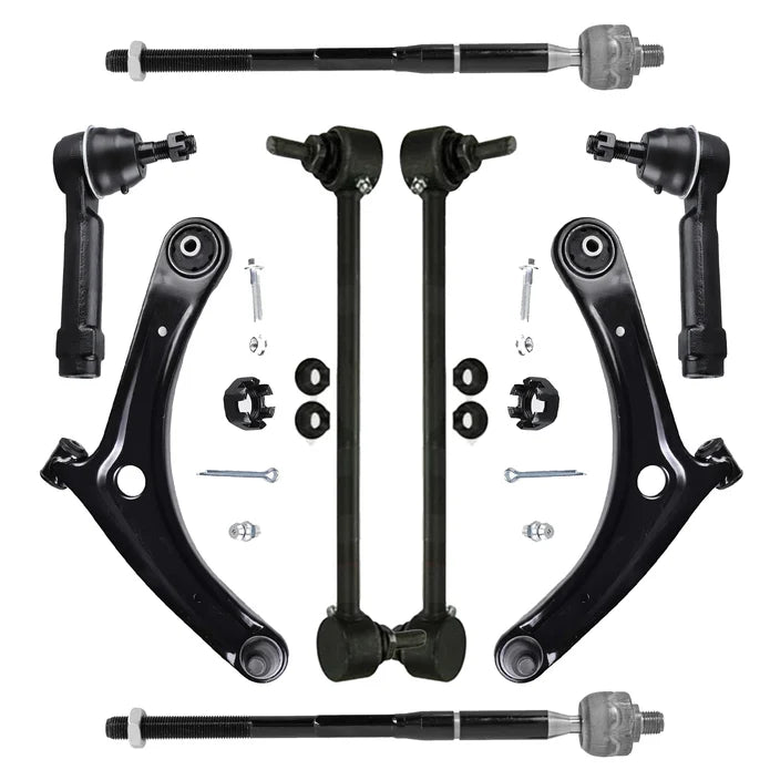 Shoxtec Front End 8pc Suspension Kit Replacement for 2007-2014 Ford Edge; 2007-2015 Lincoln MKX Includes 2 Sway Bars 2 Inner Tie Rods 2 Outer Tie Rods 2 Control Arms
