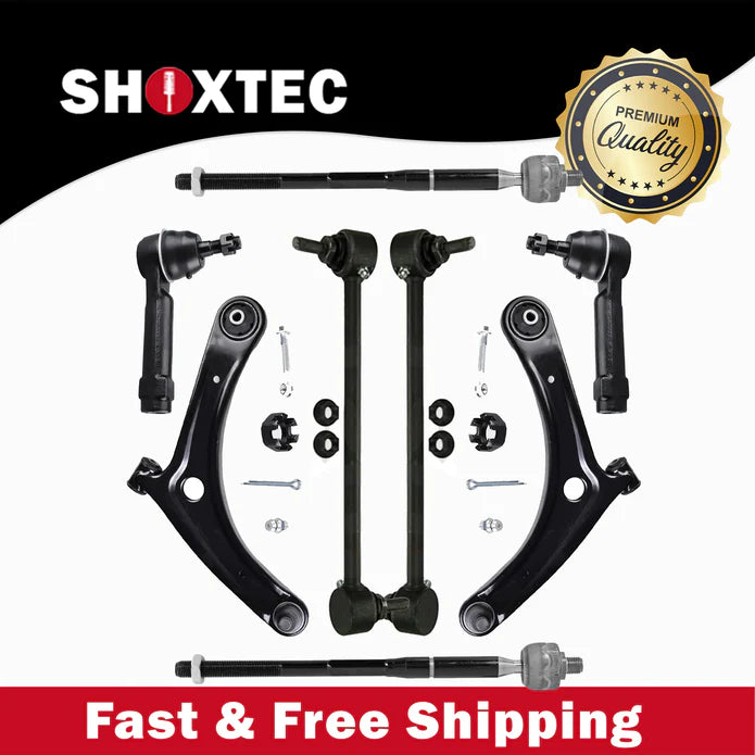 Shoxtec Front End 8pc Suspension Kit Replacement for 2007-2014 Ford Edge; 2007-2015 Lincoln MKX Includes 2 Sway Bars 2 Inner Tie Rods 2 Outer Tie Rods 2 Control Arms