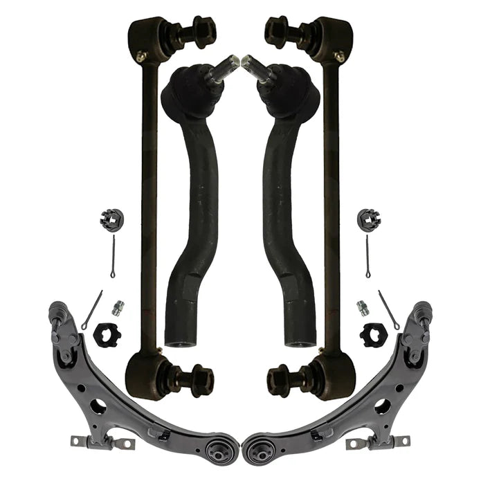 Shoxtec 6pc Suspension Kit Replacement for 2012-2017 Toyota Camry; 2007-2018 Lexus ES350 Includes 2 Sway Bars 2 Outer Tie Rod Ends 2 Lower Control Arms and Ball Joint Assembly