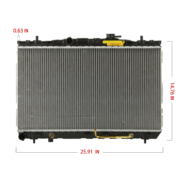 Shoxtec Aluminum Core Radiator Replacement for 2001-2006 Hyundai Elantra 2003-2008 Hyundai Tiburon Repl No. CU2387