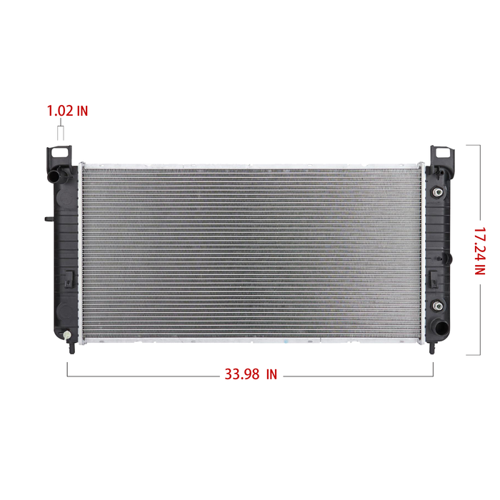 Shoxtec Aluminum Core Radiator Replacement for 02-13 Cadillac Escalade 02-12 Chevrolet Avalanche 07-13 Cheyenne 05-12 Silverado 1500 03-06 Sonora 00-14 Suburban 1500 00-14 Tahoe Repl No. CU2423