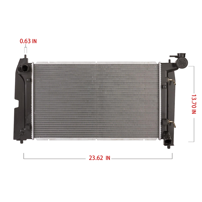 Shoxtec Aluminum Core Radiator Replacement for 2003-2008 Pontiac Vibe 2003-2008 Toyota Corolla 2003-2008 Toyota Matrix Repl No.CU2428