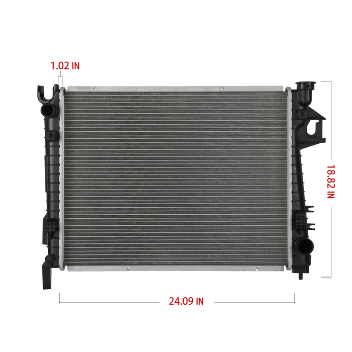 Shoxtec Aluminum Core Radiator Replacement for 2003-2008 Dodge Ram 1500; Replacement for 2003-2008 Dodge Ram 2500; Replacement for 2003 Dodge Ram 3500 Repl No. CU2480