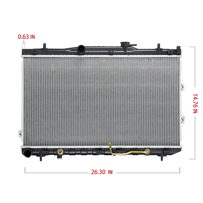 Shoxtec Aluminum Core Radiator Replacement for 2004-2009 Kia Spectra 2005-2009 Kia Spectra5 Repl No. CU2784