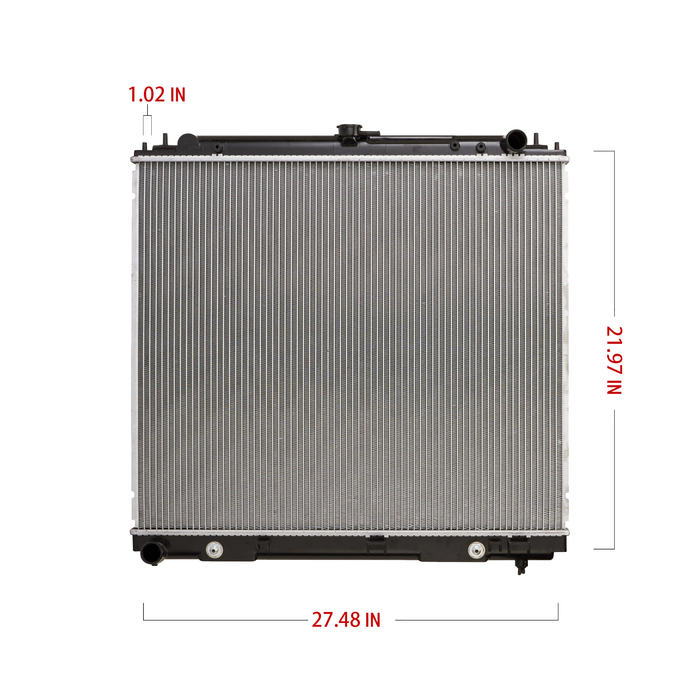 Shoxtec Aluminum Core Radiator Replacement for 2013-2020 Nissan Frontier 2005-2012 Nissan Pathfinder 2005-2015 Nissan Xterra 2009-2012 Suzuki Equator Repl No.CU2807