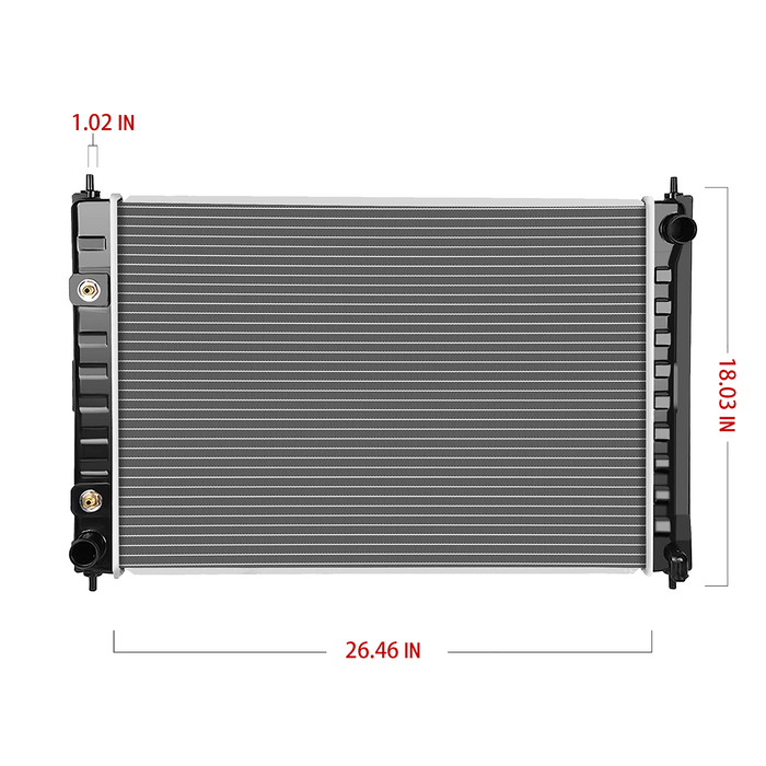 Shoxtec Aluminum Core Radiator Replacement for 2008-2014 Nissan Murano V6 3.5L 2011-2017 Nissan Quest V6 3.5L Repl No. CU13039