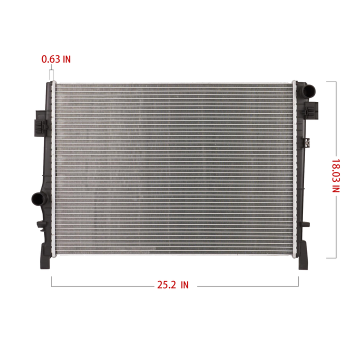 Shoxtec Aluminum Core Radiator Replacement for 2009-2020 Dodge Journey L4 2.4L 2009-2010 Dodge Journey V6 3.5L 2011-2019 Dodge Journey V6 3.6L Repl No.CU13084
