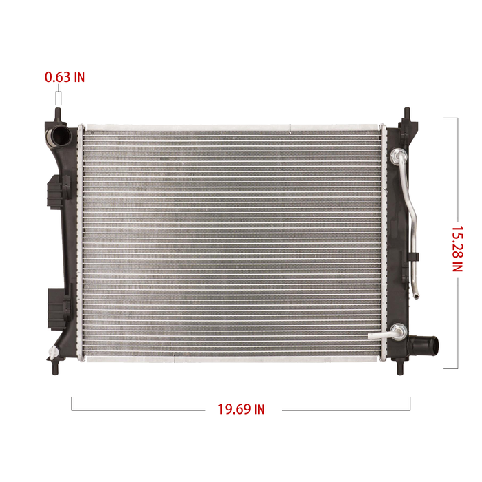 Shoxtec Aluminum Core Radiator Replacement for 2012-2014 Dodge Attitude 2012-2017 Hyundai Accent 2012-2017 Kia Rio Repl No. CU13253