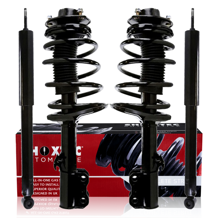 Shoxtec Full Set Complete Strut Shock Absorbers Replacement for 1998-2003 Toyota Sienna; Repl. no 11961/171438 11962/171437 37243