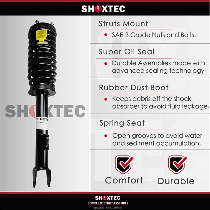 Shoxtec Front Pair Complete Struts Assembly Replacement for 2010-2011 Ford Taurus AWD Coil Spring Assembly Shock Absorber Repl. part no. 272532 272533…