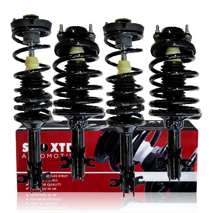 Shoxtec Full Set Complete Struts Assembly for 1991-1996 Ford Escort; 1990-1994 Mazda 323, Mazda Protege; 1991-1996 Mercury Tracer; Repl. 171878 171880