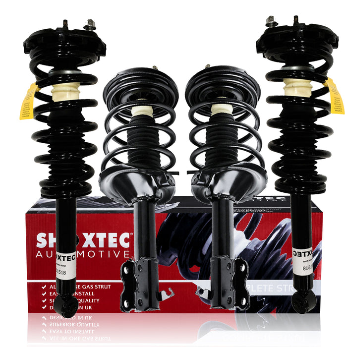 Shoxtec Full Set Complete Struts Assembly for 2002 - 2004 Infiniti I35; 2002 - 2003 Nissan Maxima Coil Spring Shock Absorber Kits Repl. Part no. 171461 171327