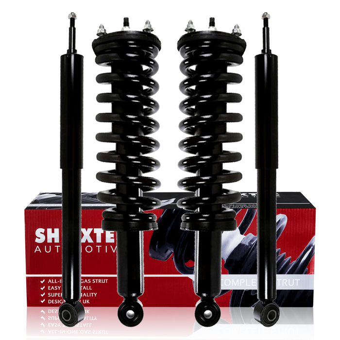 Shoxtec Full Set Complete Strut Shock Absorbers Replacement for 2001-2007 Toyota Sequoia; Without Air Level System Repl. no 171348L 171348R A0501