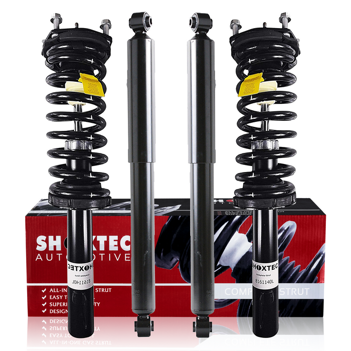 Shoxtec Full Set Shock Absorbers Replacement for 2006-2010 Jeep Commander 3.7L V6; 4.7L V8; 5.7L V8; Excludes SRT, SRT8, 2005-2010 Jeep Grand Cherokee with 3.0L V6; 3.7L V6; Excludes SRT, SRT8, Overland RWD, AWD, Repl. Part No.171377L, 171377R, 911278