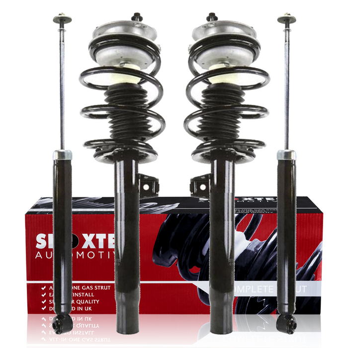 Shoxtec Full Set Complete Strut Shock Absorbers Replacement for 00 BMW 323Ci; Replacement for 99-00 BMW 323i; Replacement for 01-06 325Ci; Replacement for 01-05 325i; Replacement for 00 328Ci; Replacement for 01-06 BMW 330Ci;