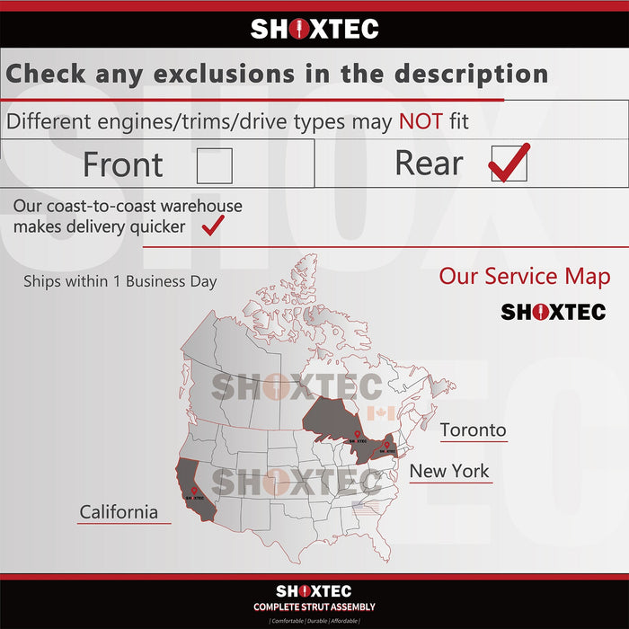 Shoxtec Rear Shock Absorber Replacement for 2007 - 2018 GMC Sierra 1500 2019 GMC Sierra 1500 Limited 2007 - 2018 Chevrolet Silverado 1500 2019 Chevrolet Silverado 1500 LD Repl. Part No.911533