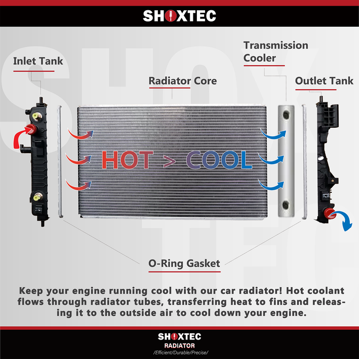 Shoxtec Aluminum Core Radiator Replacement for 2013-2016 Buick Regal 2014-2019 Chevrolet Impala 2013-2015 Chevrolet Malibu 2016 Chevrolet Malibu Limited Repl No. CU13328