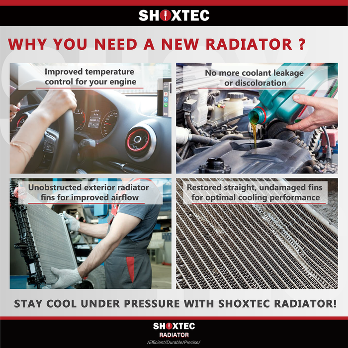 Shoxtec Aluminum Core Radiator Replacement for 1995-2004 Toyota Tacoma Repl No. CU1755