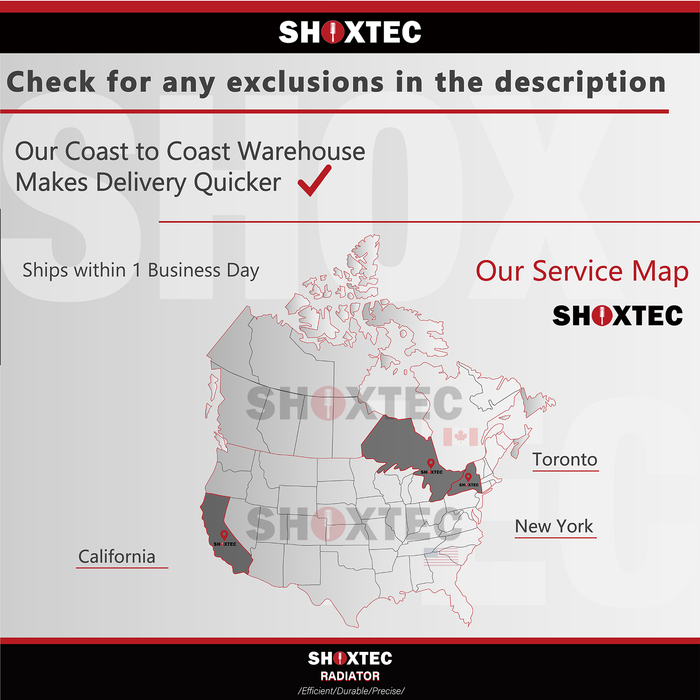 Shoxtec Aluminum Core Radiator Replacement for 1995-2004 Toyota Tacoma Repl No. CU1755